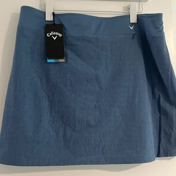 Callaway Golf Womens 16" Heather Perforated Golf Skort Blue Horizon Size XL. NWT